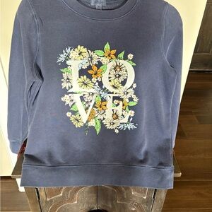 Style & Co. Navy Sweatshirt with Floral Love Design